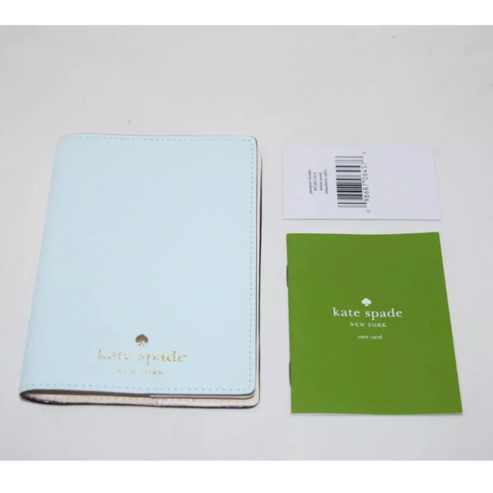 NWT KATE SPADE Passport Holder Leather Mikas Pond Island Waters